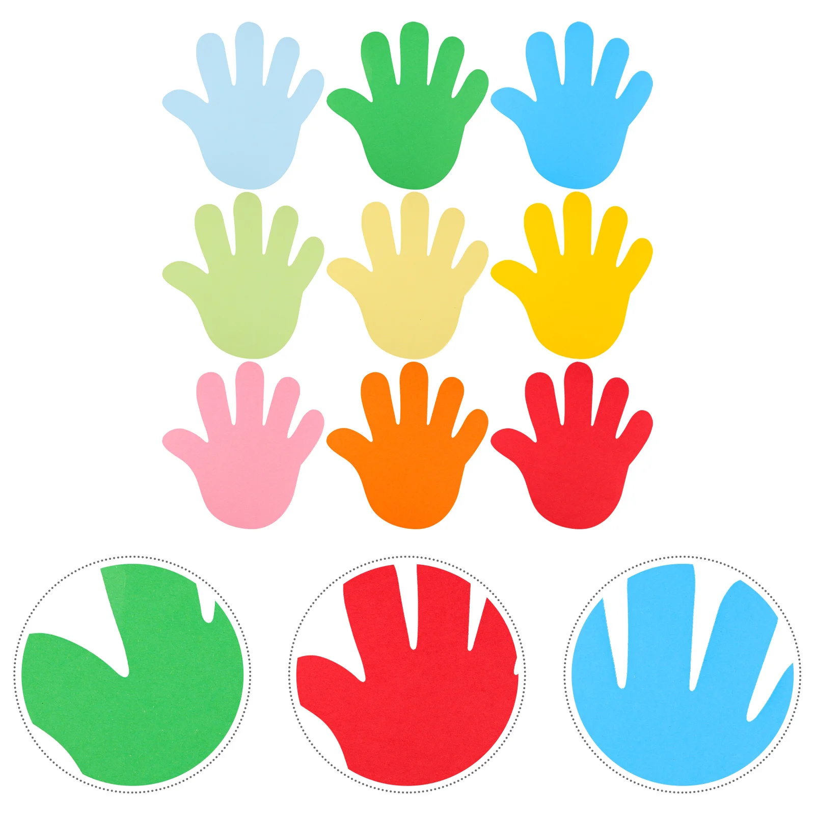 

72 Pcs Paper Cut Decorations Palm Shape Cutouts Decorate Colorful for Scrapbooking