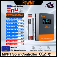 PowMr EU MPPT 60A Solar Charge Controller for 12/24/36/48V Battery Bank Set Time 160VDC Panel put in Big Screen And Wiring Pluger