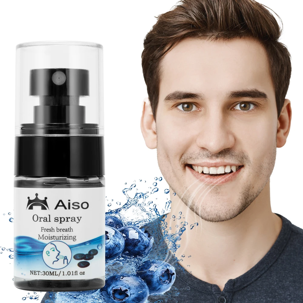 Spray oral de arándanos de 30 ml, aliento fresco, hidratante, imprescindible para citas, adecuado para viajes y viajes de negocios