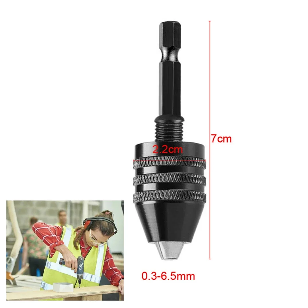 Mini Keyless Drill Chuck 0.3-8mm Self-Tighten Electric Drill Bits Collet Fixture Tools 1/4 Inch Hex Shank Quick Change Converter