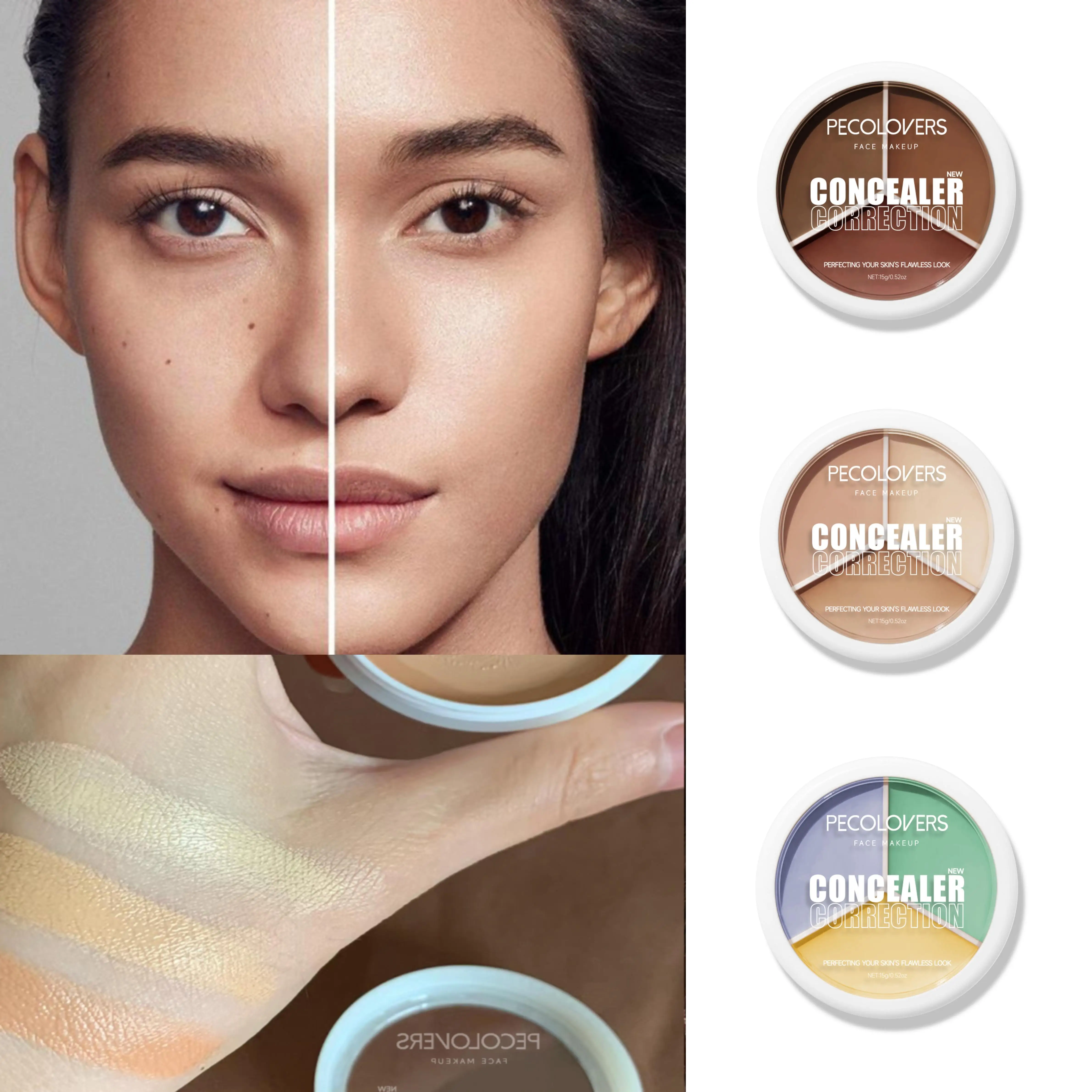 Triple-Finish Concealer Cream for a Smooth and Radiant Look on All Skin Tones, Perfect for Highlighting and Contouring