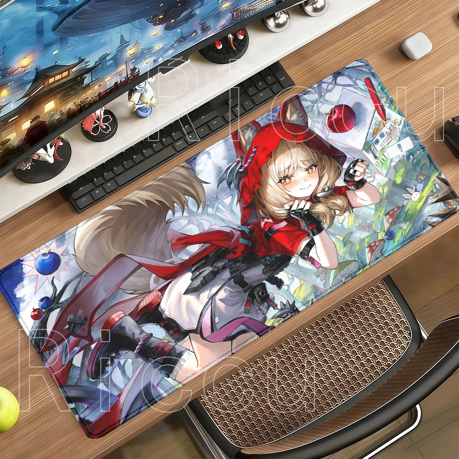 Larger Rossi Arknights Endfield Mouse Pad Cute Anime Girl Keyboard Gaming Overlock Mousepad PC HD Printing Non-slip XXL Desk Mat
