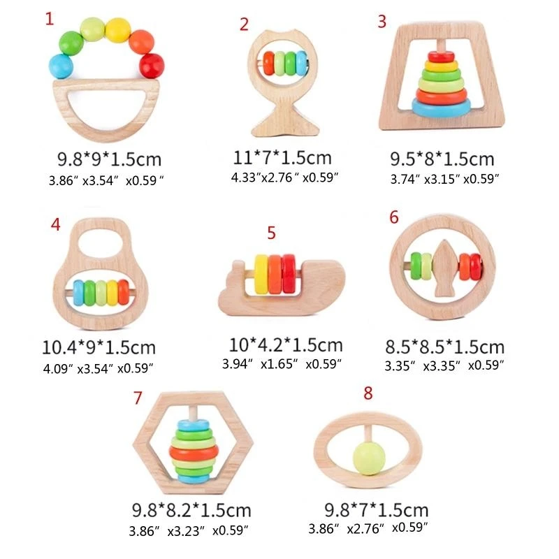 Sonajero mordedor, campanilla geométrica, juguete para bebés, entrenamiento habilidades motoras finas, cochecito infantil,