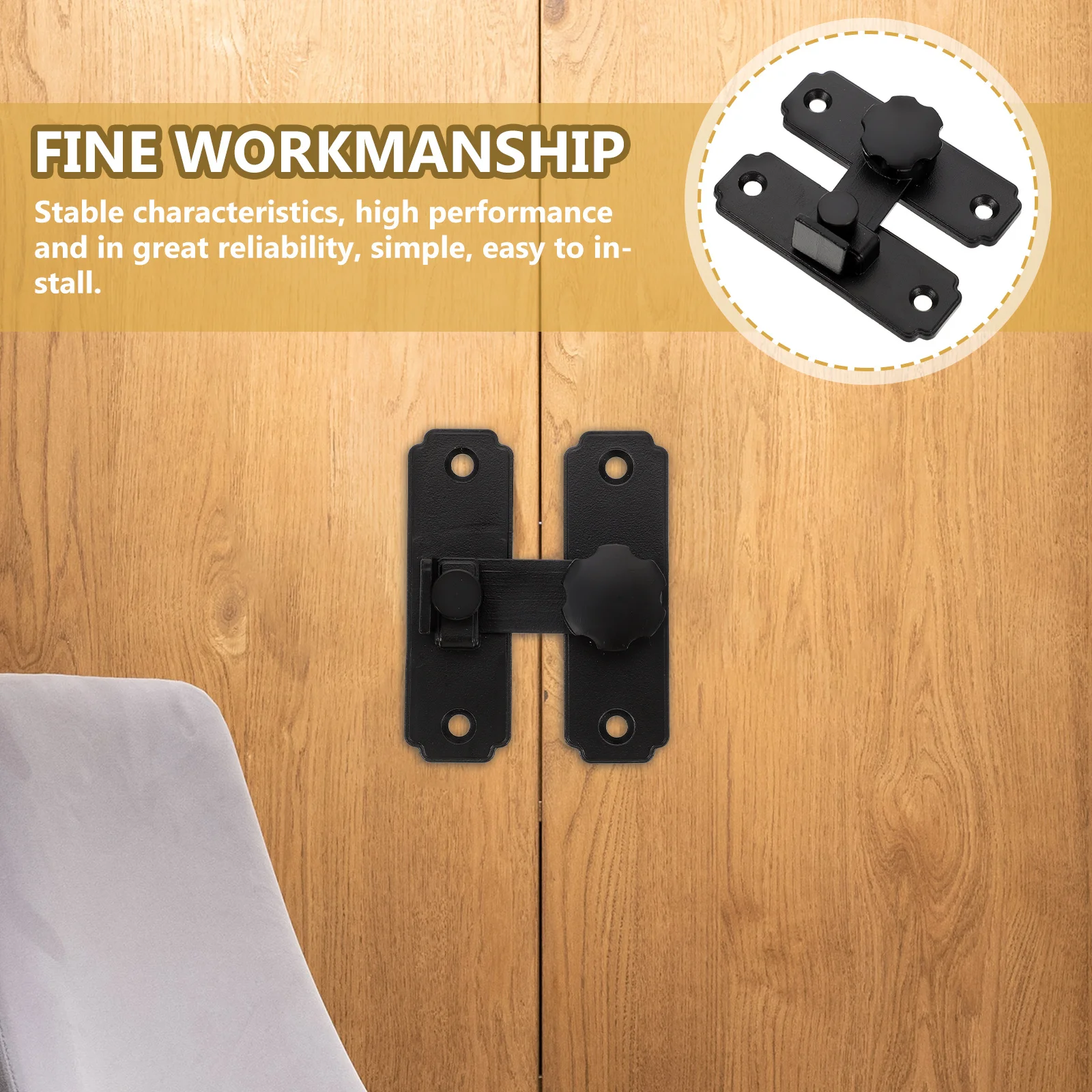 

Sliding Barn Door Lock 180 Degree Heavy Duty Flipping Latch For Bathroom Garage Garden Gate Fence Interior Door Safety Lock