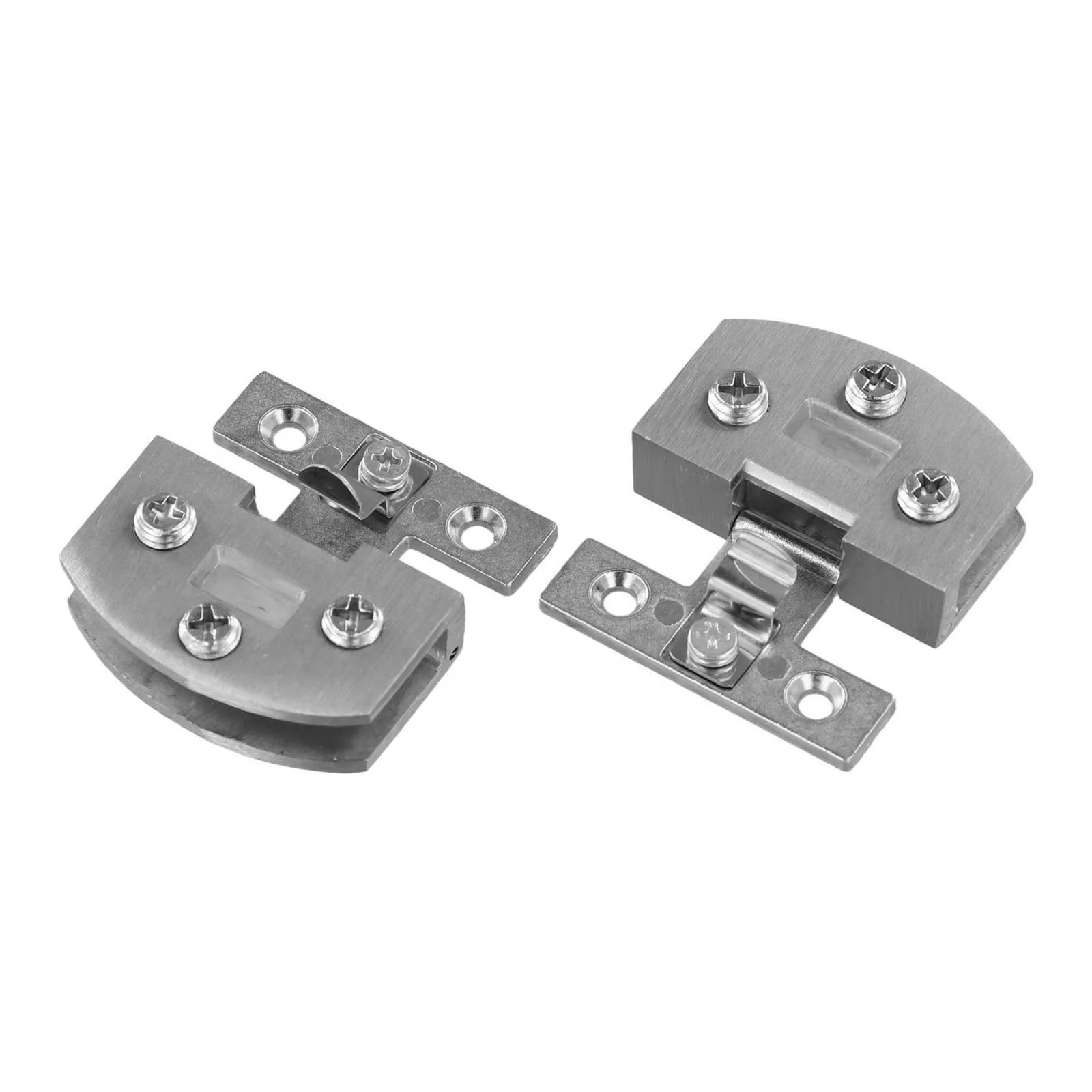 4PCS แก้วบานพับประตูสังกะสีอัลลอยด์ปรับ CLAMP Inset ประตูห้องน้ําตู้บานพับพร้อมสกรู