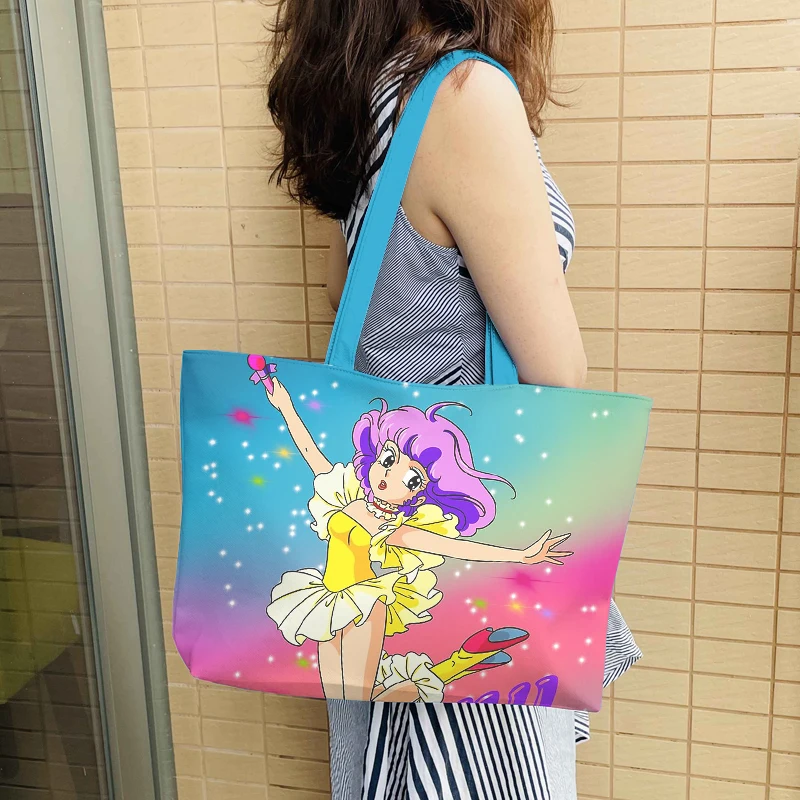 Magical Angel Creamy Mami 9971 Fashion Anime borsa a tracolla borse per la spesa Casual borsa da viaggio per cartoni animati Lady Girls