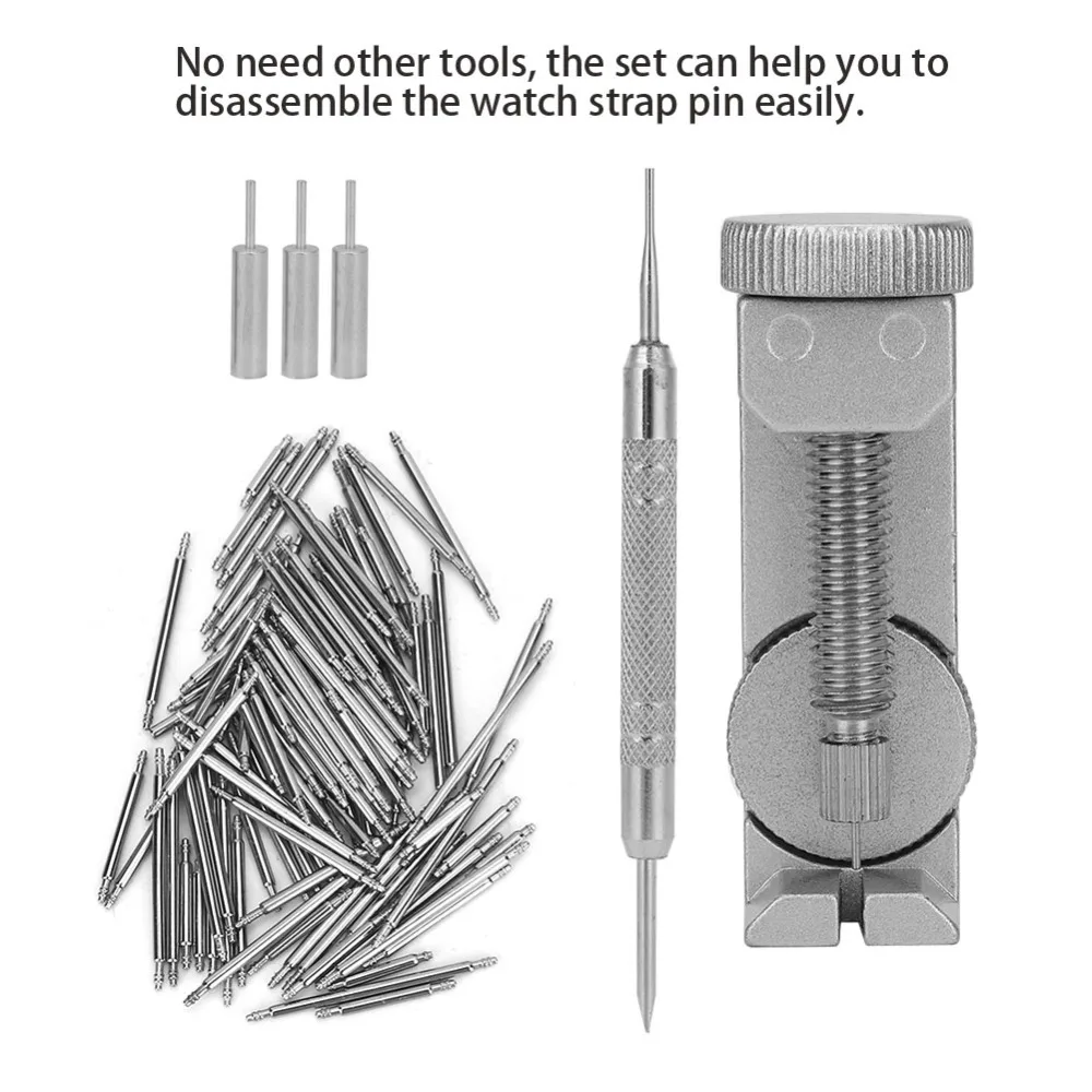 Professional Metal Watch Strap Link Pin Remover Silver 8-25mm Watch Repairing Tool Kit Watchband Spring Bar Set For Watchmakers