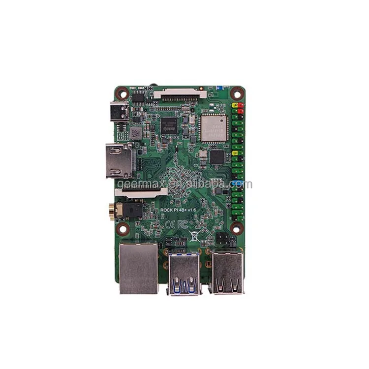 Rock Pi + 4GB LPDDR4 128GB eMMC On Board Single Board Computer SBC WiFi5 BT5 GbE LAN with PoE Support Rock Pi 4 Model B+ Plus