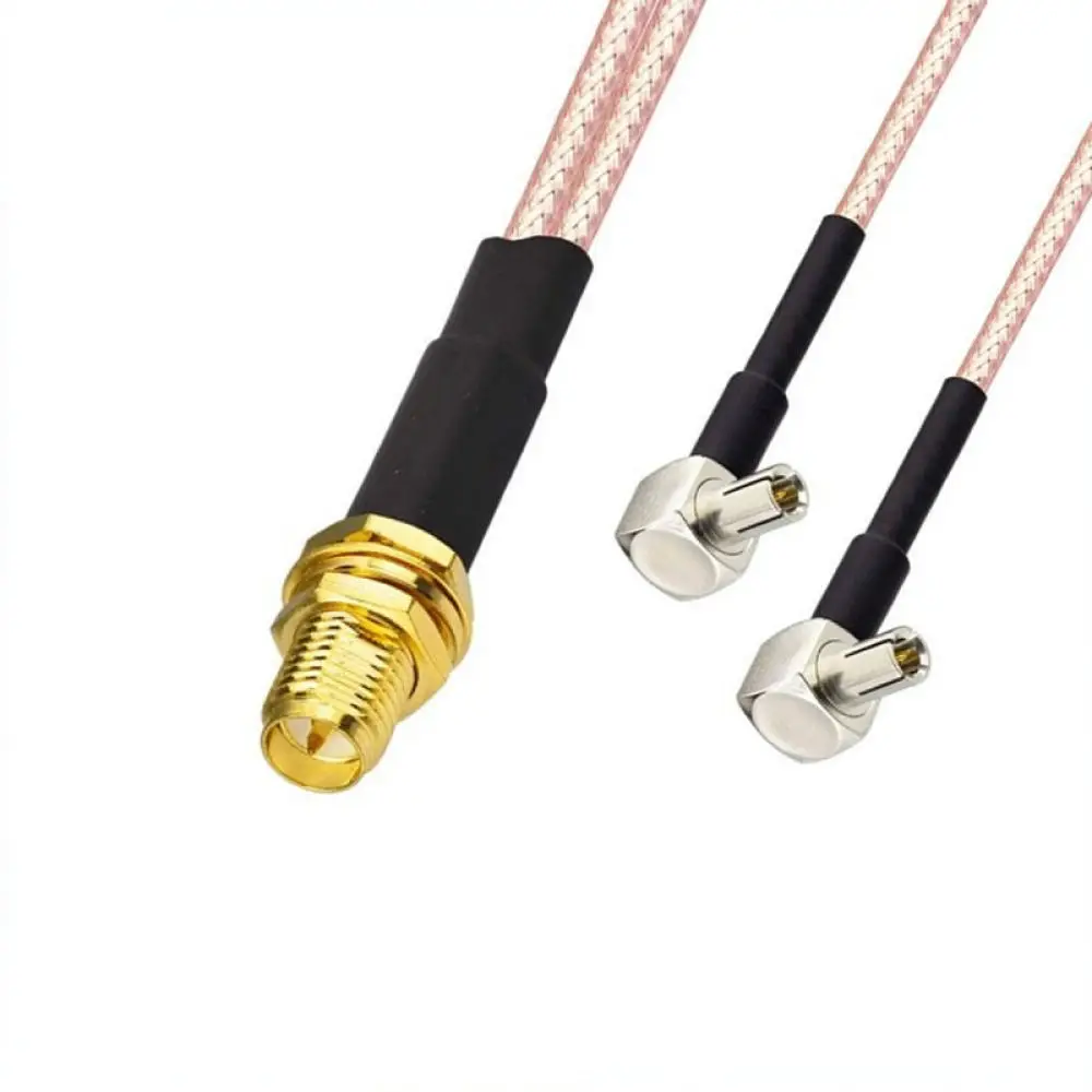For For JX Coaxial RF Adapter For RP SMA Female To Dual For TS9 For CRC9 Y Splitter Network Antenna Signal Extension Wire Cord