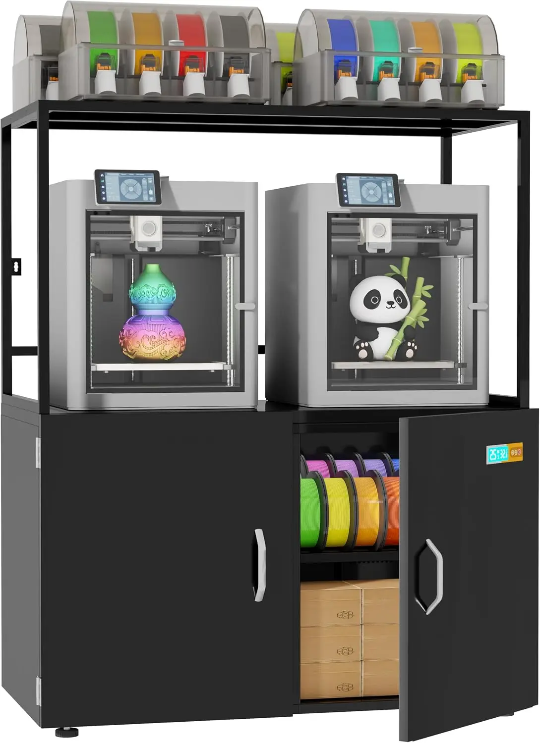 3D Printer Stand Multiple Printers Filament Storage 25 Percent RH Control 90 Rolls 1kg Filament Dehumidification Cabinet 3D Prin