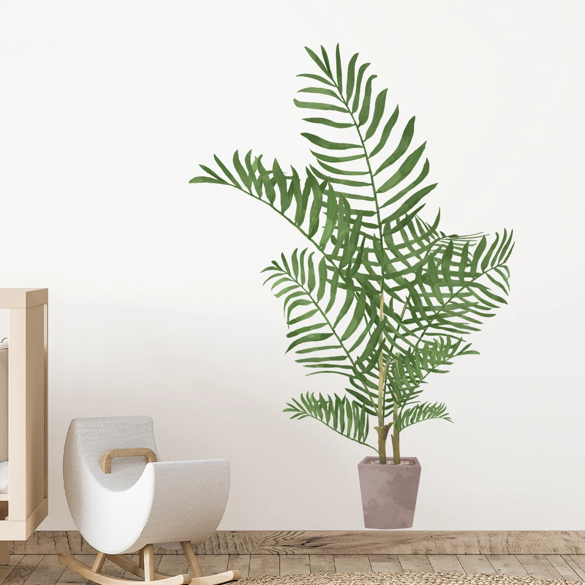 1pc Realistic Watercolor Green Plant Potted Wall Stickers for Living Room Decor Children Room Home Decoration Wall  Decals