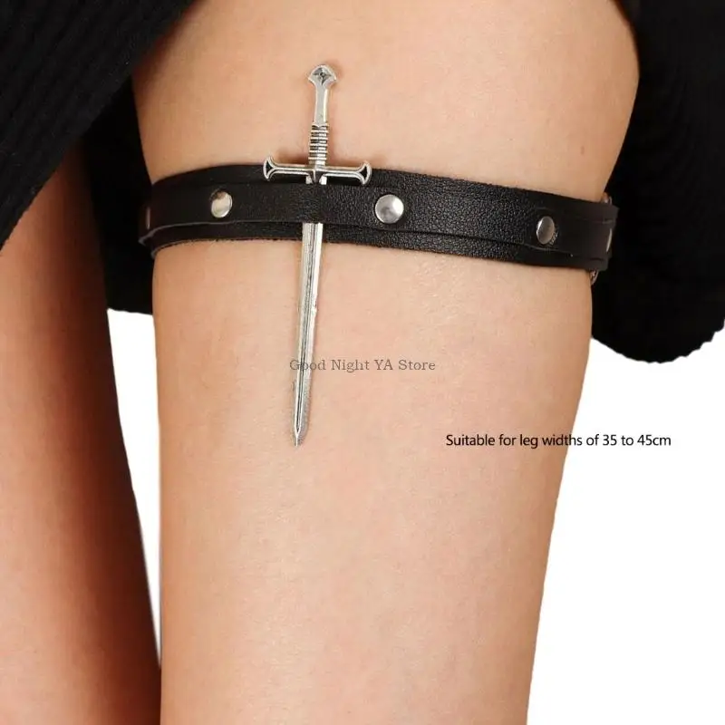 Band Pedang Rantai Paha Punk untuk Wanita Aksesori Kostum Pesta Unik
