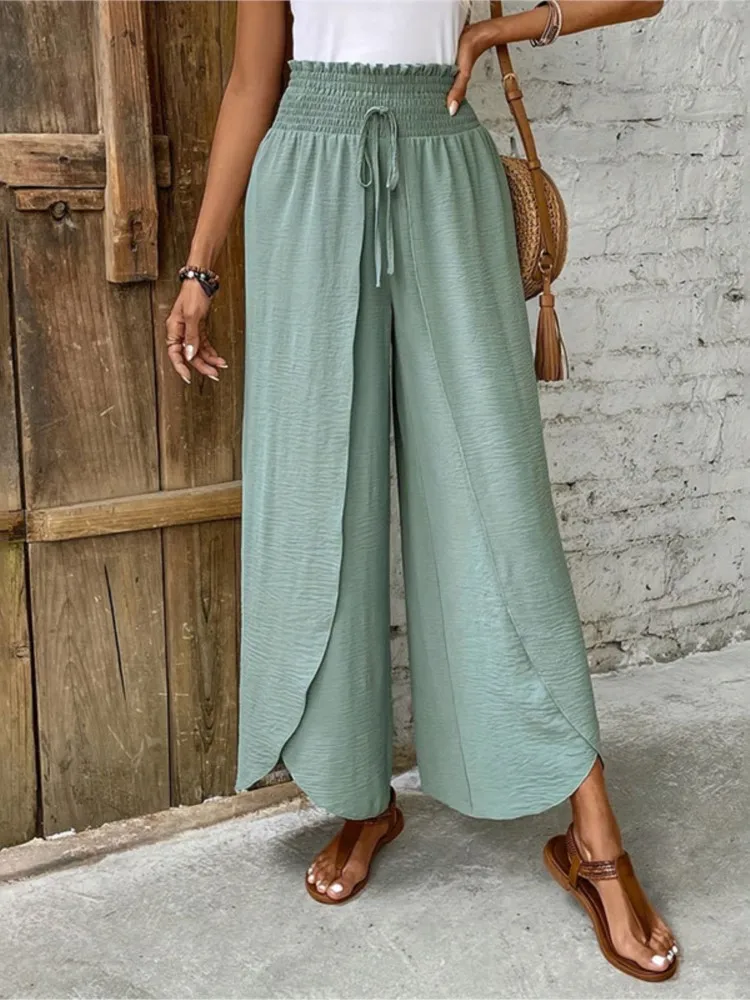 

Women's Pantalones Casual Solid Wide Leg Pants Spring Autumn Fashion Pants High Waist Female Loose Straight Trousers Women 2025