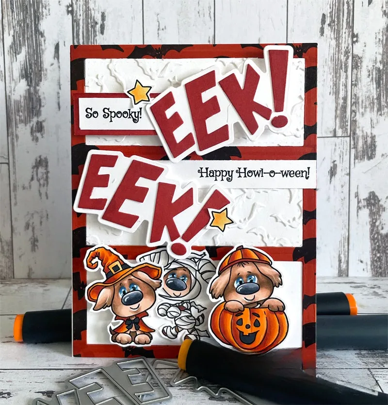 2024 sierpień nowe psy Halloween przezroczysty znaczek i wykrojniki do metalu zestawy Scrapbooking dla majsterkowiczów tworzenie kartek