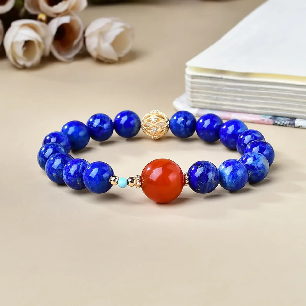 اللازورد الطبيعي Nanhong العقيق سوار الرجال والنساء ضوء فاخر موضة محظوظ سوار تصميم بسيط ومتعدد الاستخدامات #3