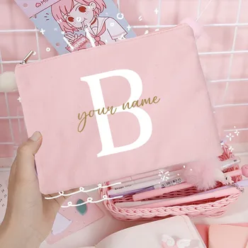 Sacs à cosmétiques de demoiselle d'honneur avec nom personnalisé, trousse de maquillage pour filles, pochette de toilette de voyage, cadeaux d'anniversaire de mariage pour elle 5