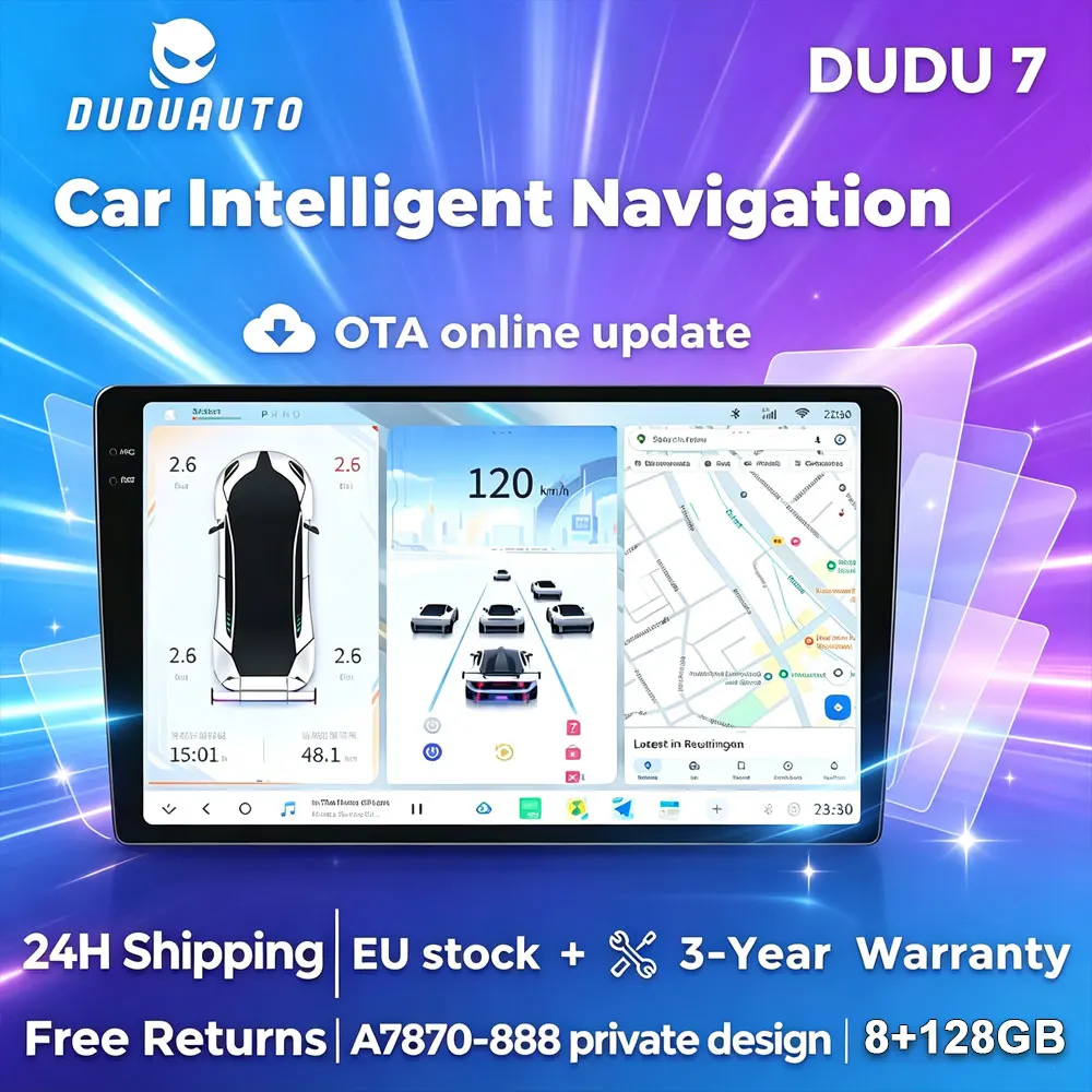 DUDUAUTO Stock UE DUDU3 DUDU7 DUDUOS 3.8 Sistema Android Universale 9/9.5/10/10.36/11.5 Pollici A7870 AKM7739 DSP Carplay Wireless Android Auto Autoradio GPS Navigazione 4G WIFI DSP Lettore