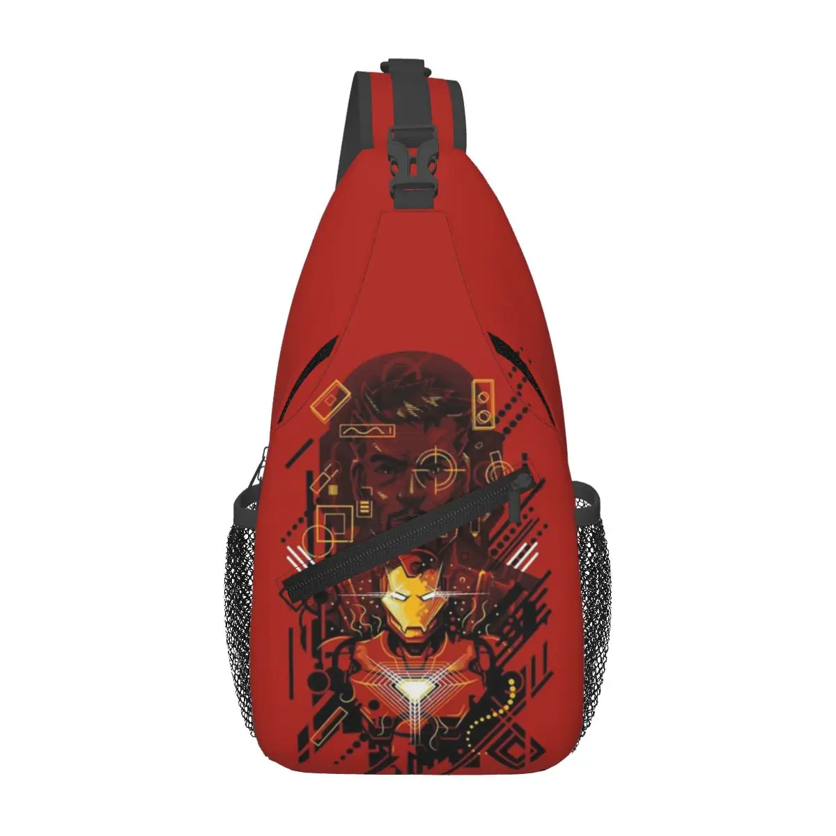 Custom Iron Man Brave Shoulder Crossbody Chest Backpack for Men Women Traveling Shoulder Chest Bags Sling Bag Shoulder Backpack