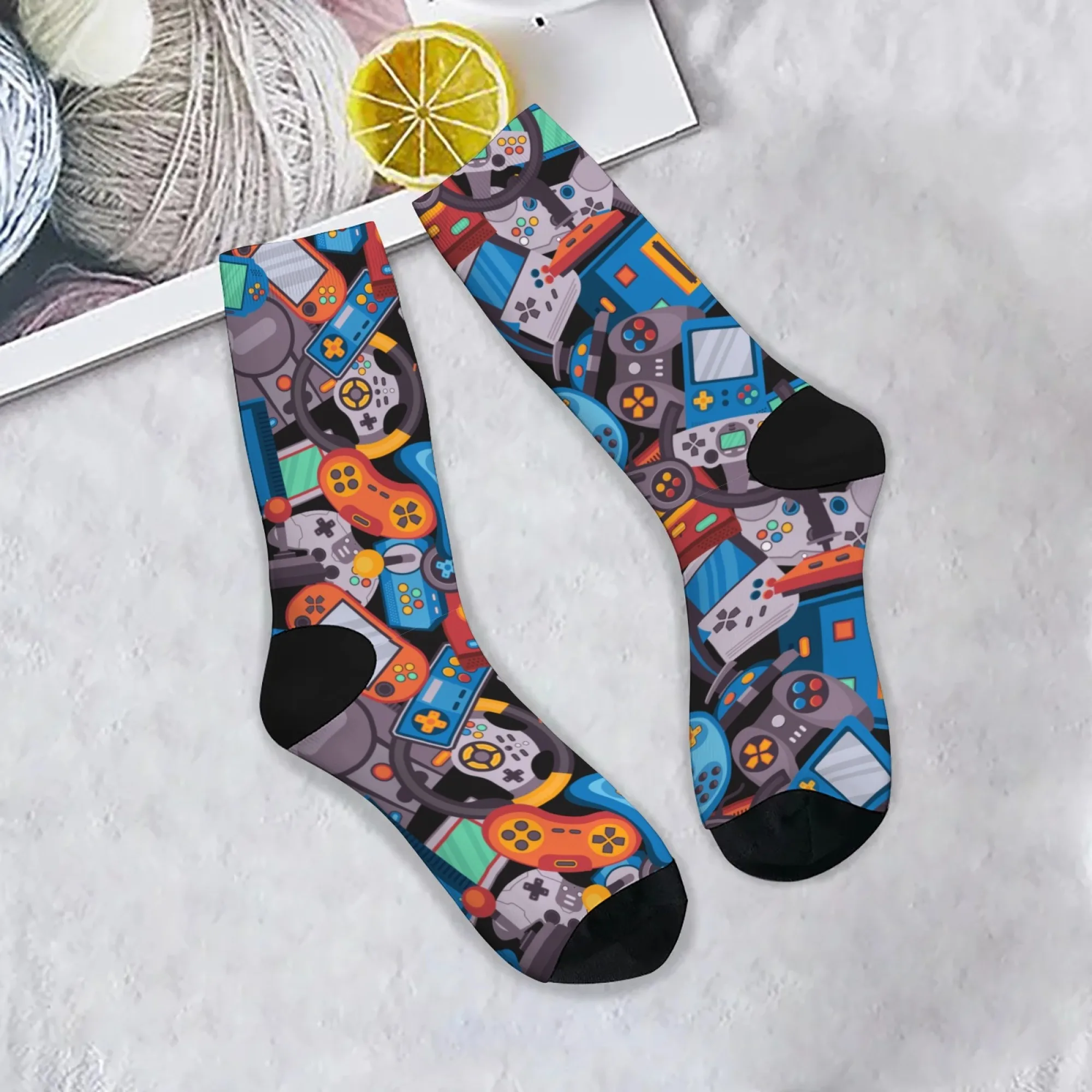 Novelty game console happy men's socks Harajuku style funny cartoon print socks street hip-hop personality trend socks gift