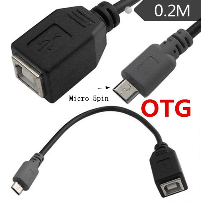 USB 2.0 OTG cable, B-female B Female to micro 5P Male OTG data cable 20cm