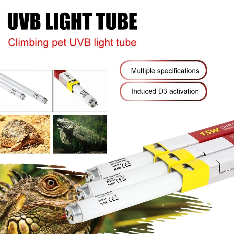 Reptile UVB tube 5.0/10W 10.0/15W Sunlight Turtle Lizard Sunlight Back Light Climbing Pet Calcium Absorption Promotion Lamp