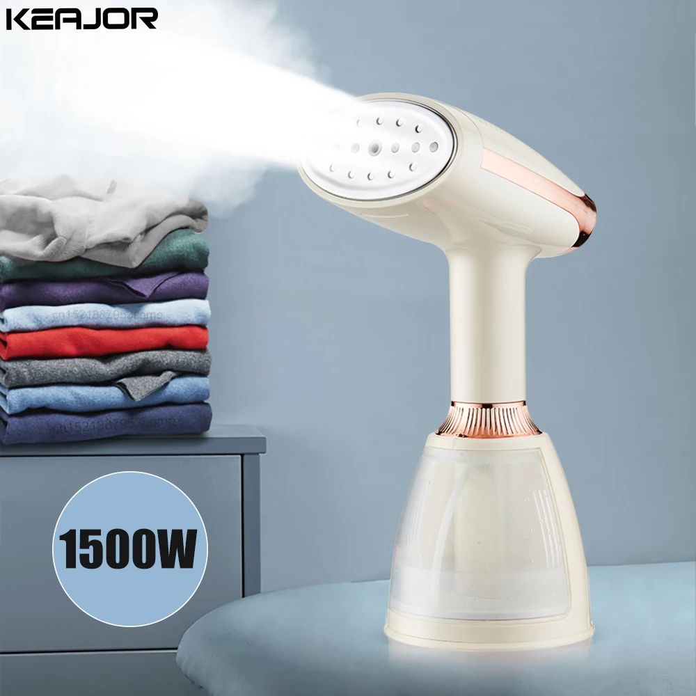 의류 스티머 휴대용 스팀 다리미, 1500W 강력한 핸드헬드 미니 수직 다림질 기계, 가정 여행용 의류 기계