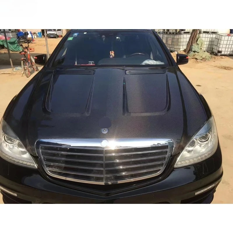 

For Benz S400 W221 S350 S65 Pd Style High Quality Carbon Fiber Frp Engine Hood Bonnet Cover 2007-2013