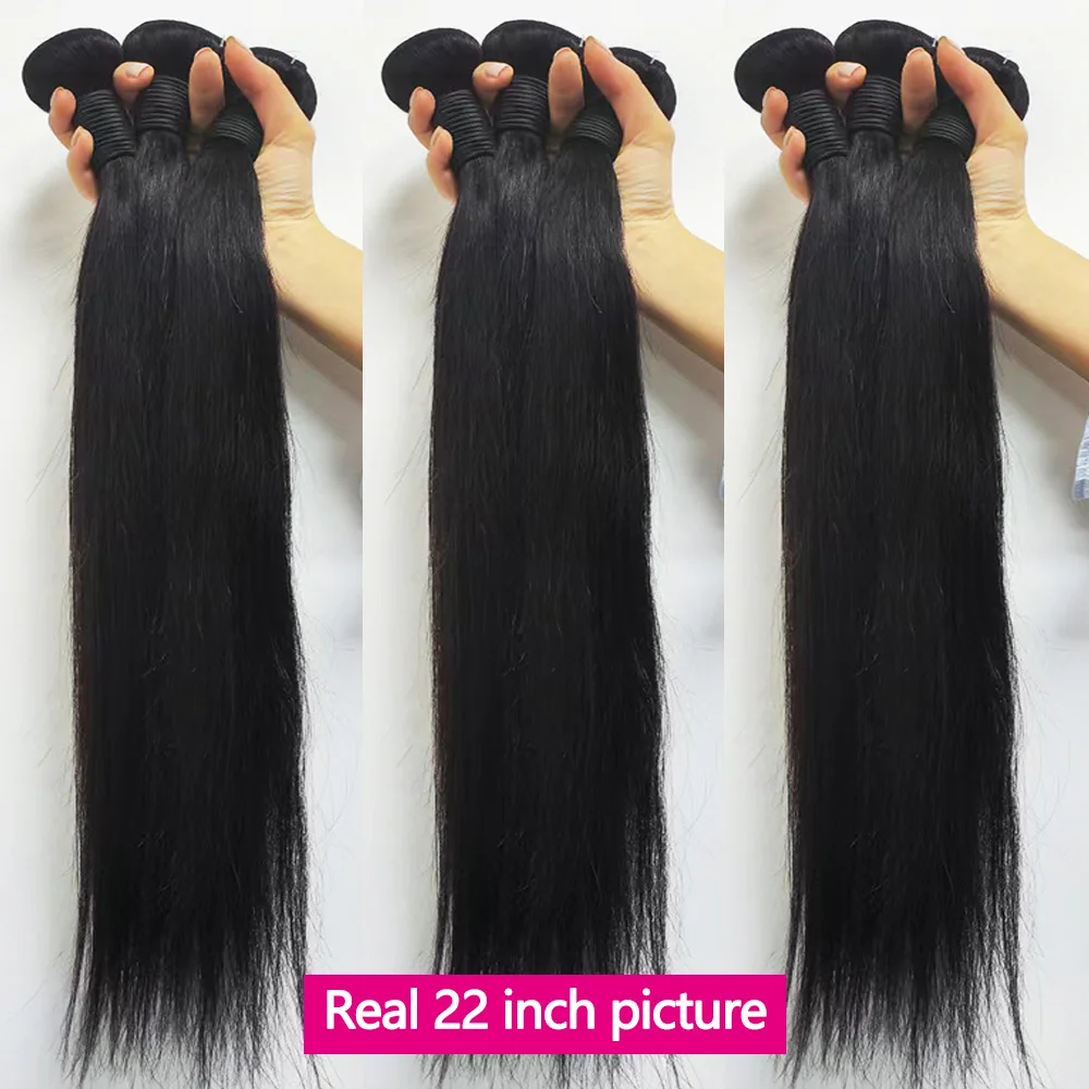 26 28 30inch Straight Human Hair Bundles Human Hair for Women 40 38 36 34 inch Long Thick Indian Raw Hair Bundles Top Quality
