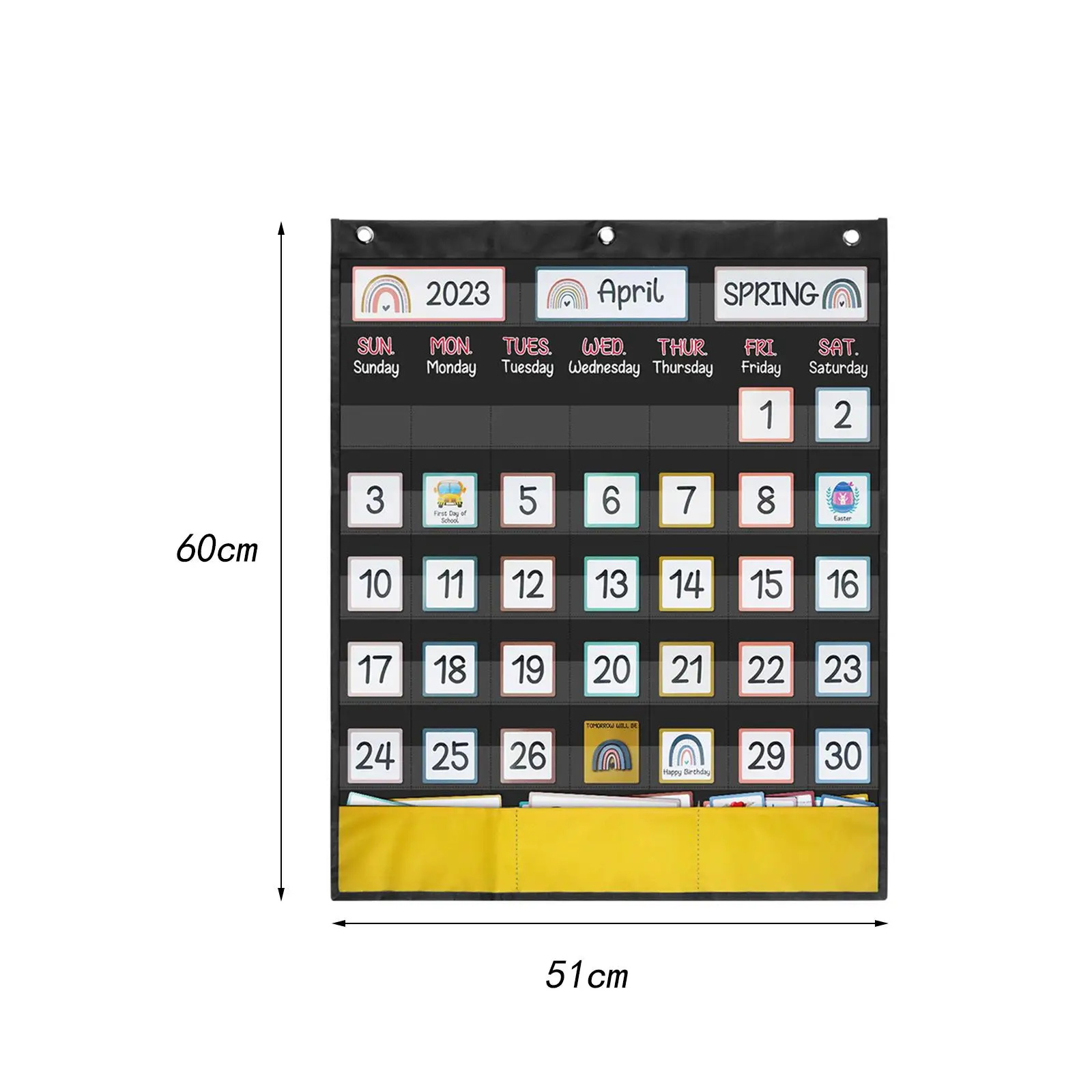 Classroom Monthly Calendar Pocket Chart Preschool Festival Calendar for Kids