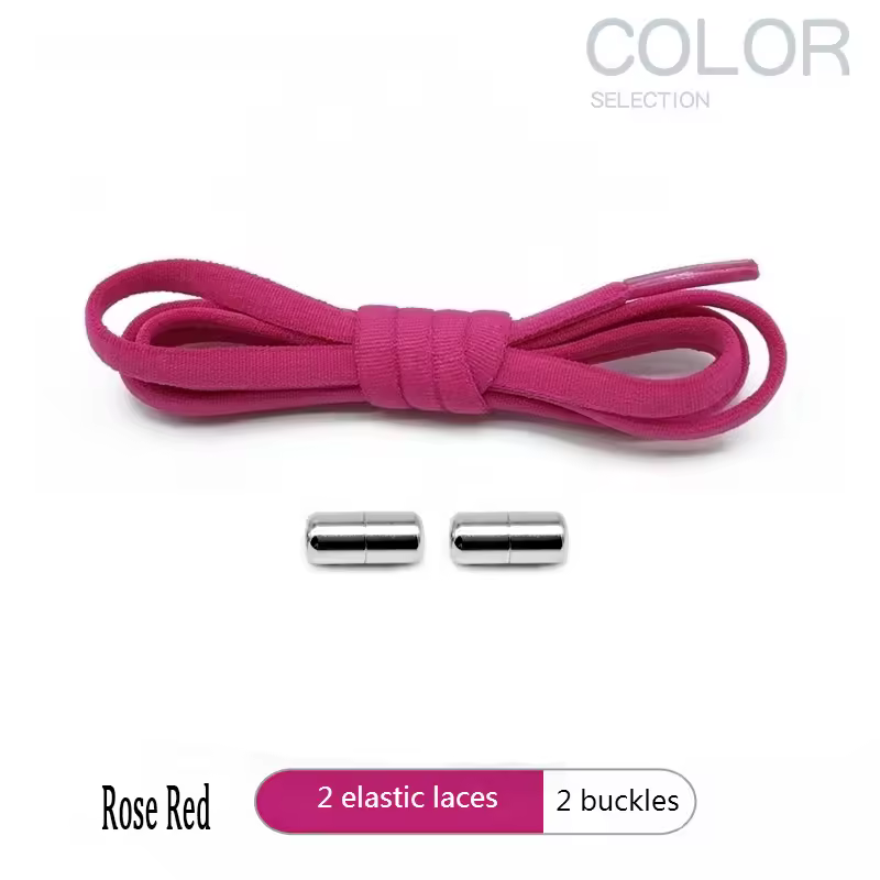 4Pcs/1Pair 100cm Elastic No Tie Shoelaces Metal Lock Shoe Laces For Kids Adult Sneakers Quick Shoelaces Semicircle Shoestrings - Image 9