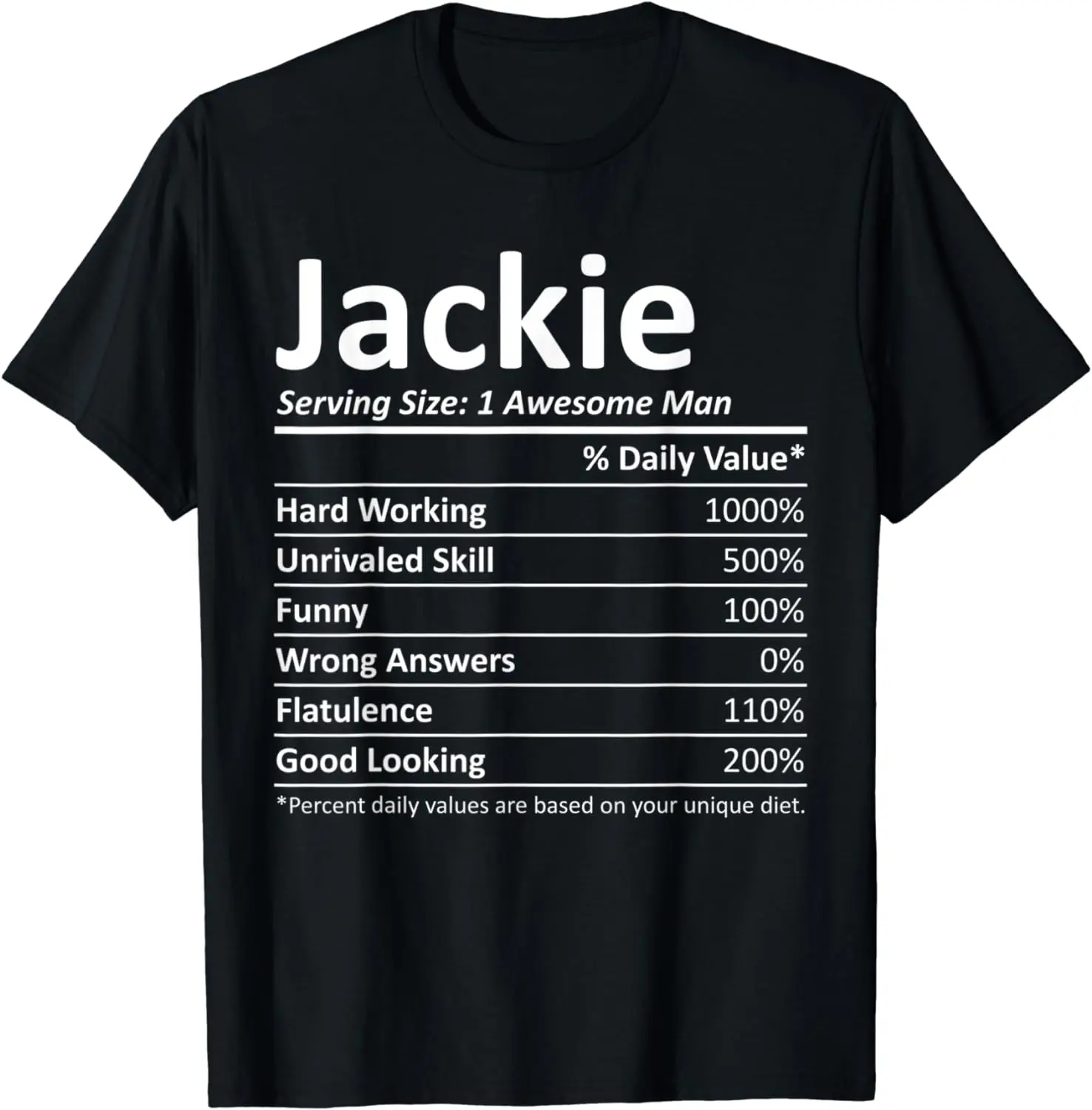 

JACKIE Nutrition Funny Birthday Personalized Name Gift Idea T-Shirt