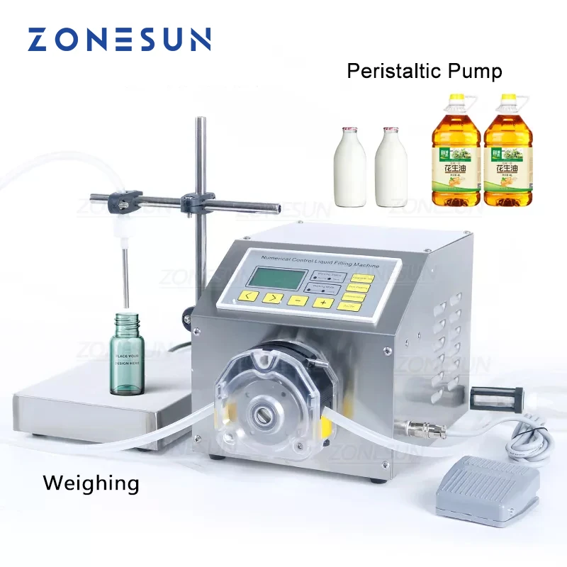 

Полуавтоматическая машина ZONESUN ZS-PP531W для розлива напитков, парфюмерный лосьон шампуней, перистальтический насос, флакон