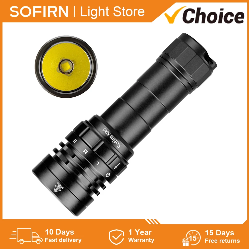 Sofirn-Lampe de Plongée Sous-Marine SD05 XGardens 50.2, Super Lumineux, 3000strada 21700, avec Joli Magnétique 5000K 6500K