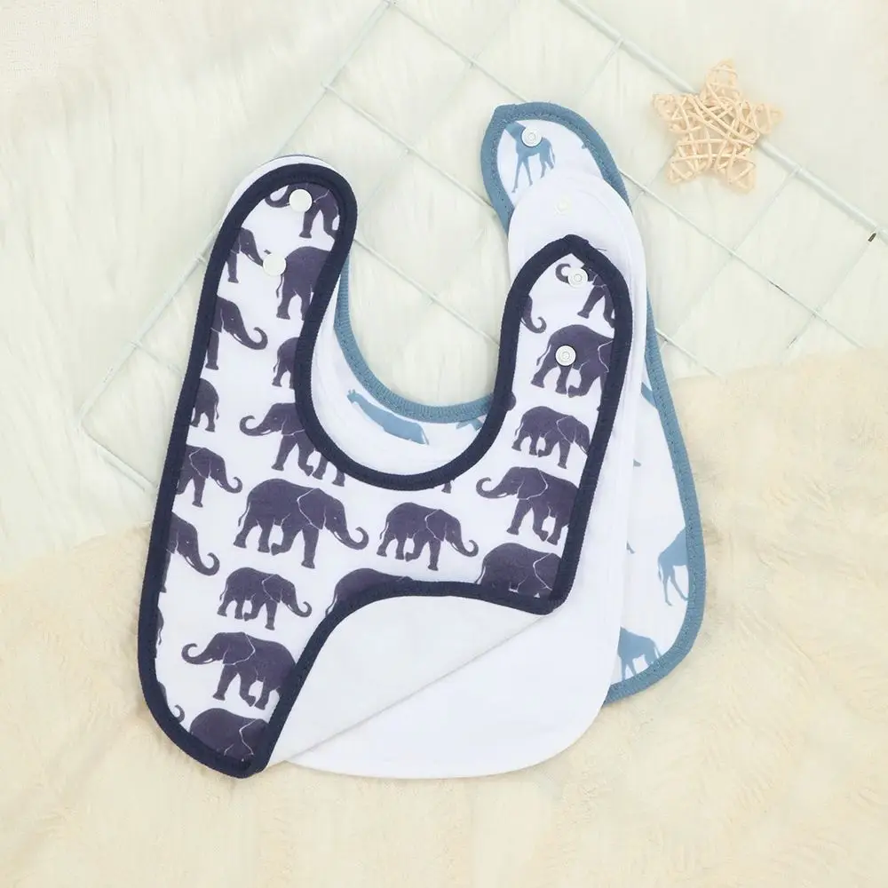 

Baby Bibs for Boys - 3 Pcs Soft Newborn Drool Bibs, Cute Animals Printed Infant Bib with Adjustable Snap