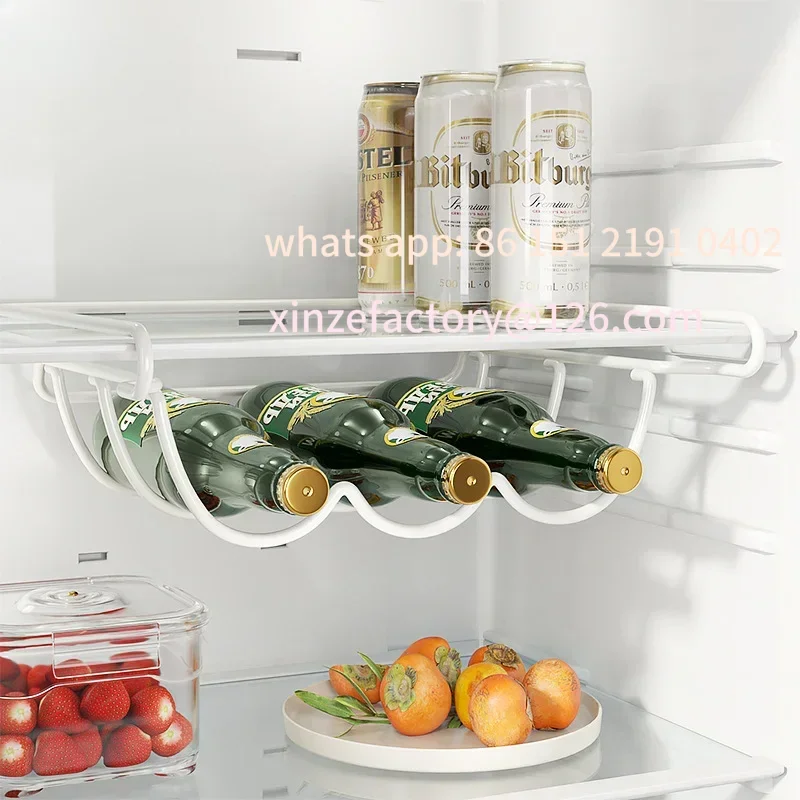 

Customizable Creative Home Furnishing Accessories Beer Bottle Fridge Organizer Wine Display Shelf Holder Hook Refrigerator Stora