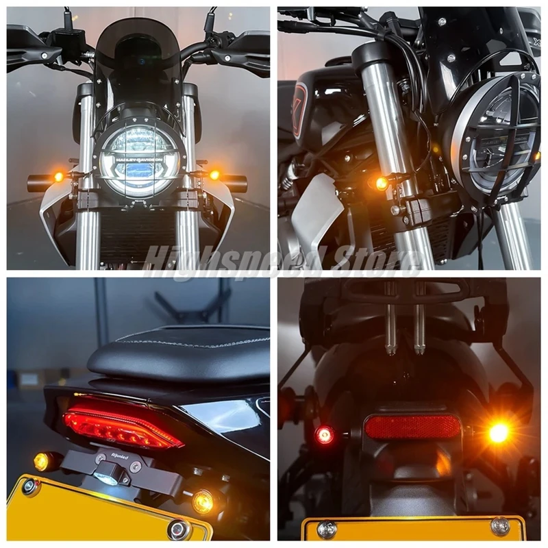 2 uds E32 Emark Bullet Micro luz LED de intermitente 3 en 1 indicador intermitente freno trasero parada luz trasera para Harley Honda Suzuki