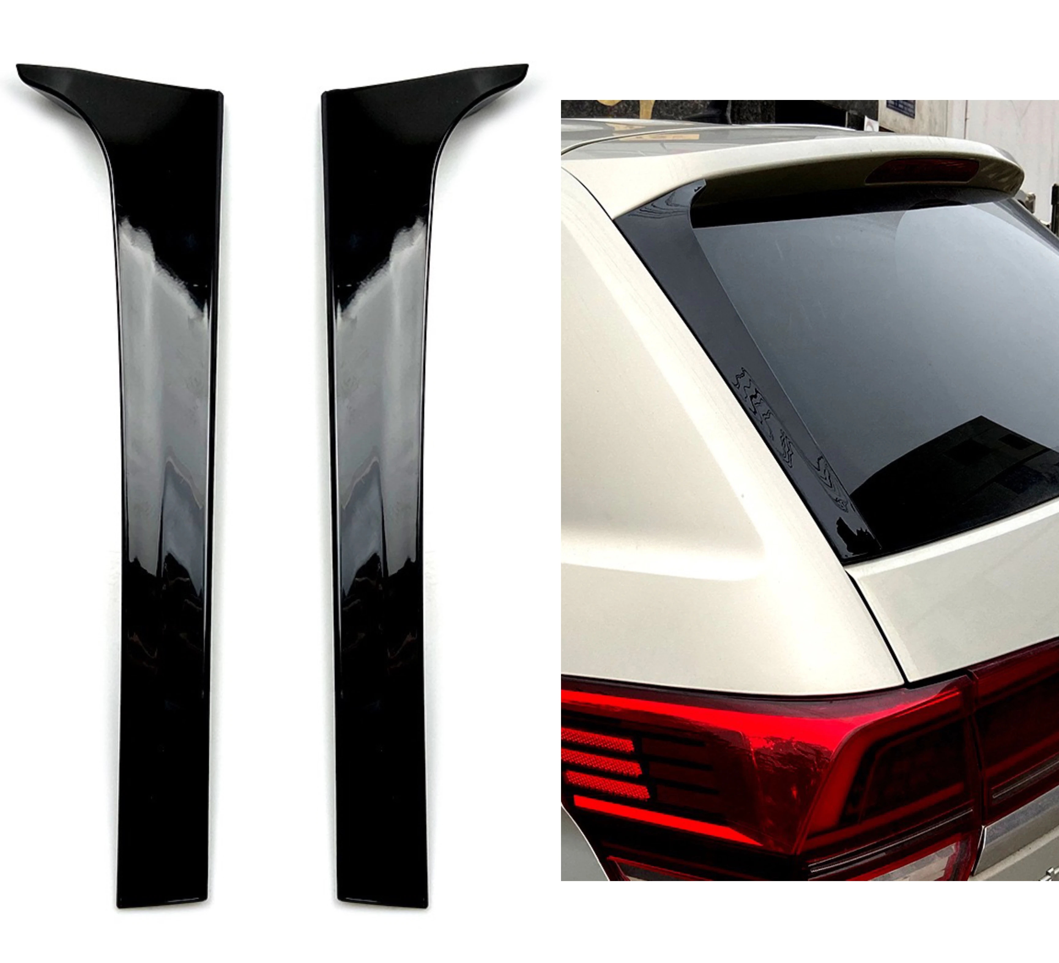 

Car Rear Window Side Spoiler For VW Teramont Atlas 2017 2018 2019 ABS Splitter Trim Sticker Exterior Parts Gloss Black