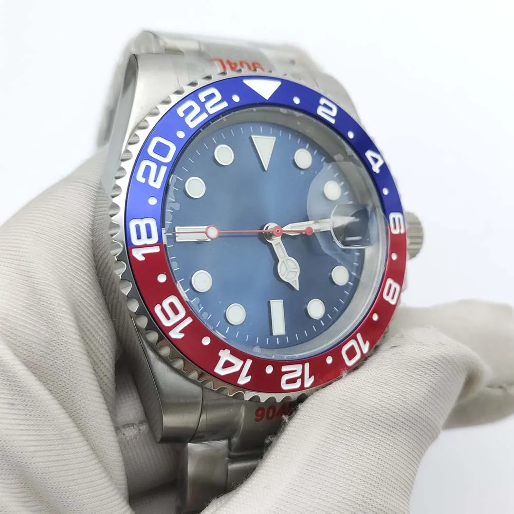 ステンレス鋼ケース付き滅菌時計,自動移動,サファイアガラス,日付,防水,40mm,nh35