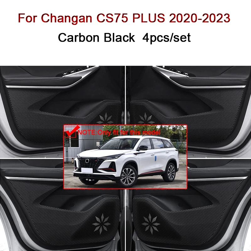 

For Changan CS75 PLUS 2020-2023 Car Door Anti Kick Pad Carbon Fiber Leather Texture Anti Dirt Protective Sticker Auto Accessory