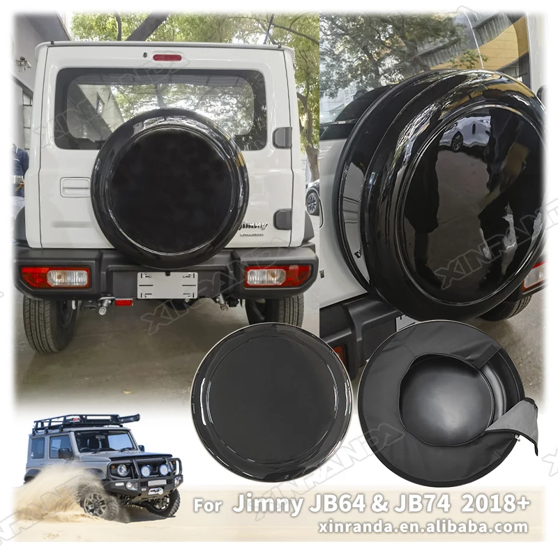 For Jimny Accessories Spare Tire Cover For Suzuki Jimny JB64 JB74 2019-2023 Spare Wheel Cover Turtle Shell ABS Gloss Black