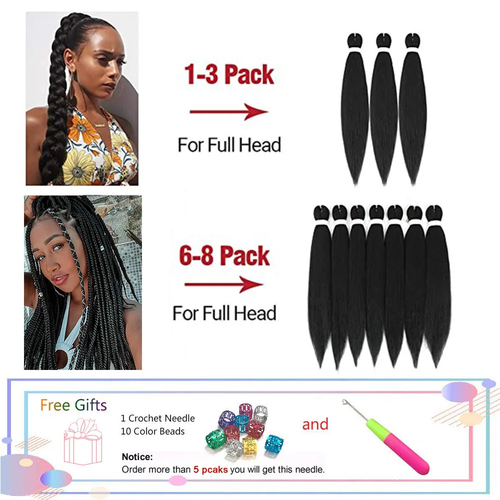 Extensões de cabelo trança pré esticadas, tranças afro, pacotes sintéticos pretos, Yaki reto, trança fácil, rosa, atacado