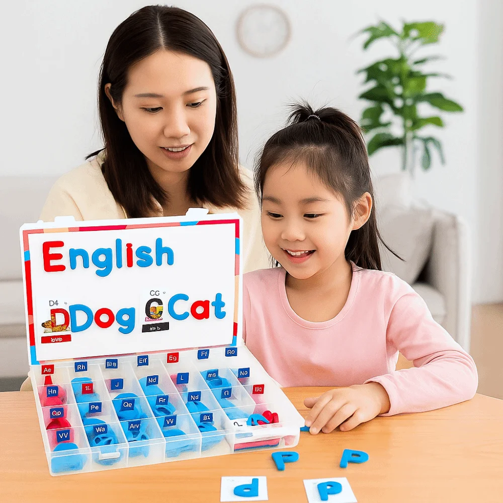 26 حرفًا إنجليزيًا، ألعاب سبورة مغناطيسية، كتل ألعاب، ممارسة التهجئة، ملصق مغناطيسي، ألعاب تعليمية مبكرة #5