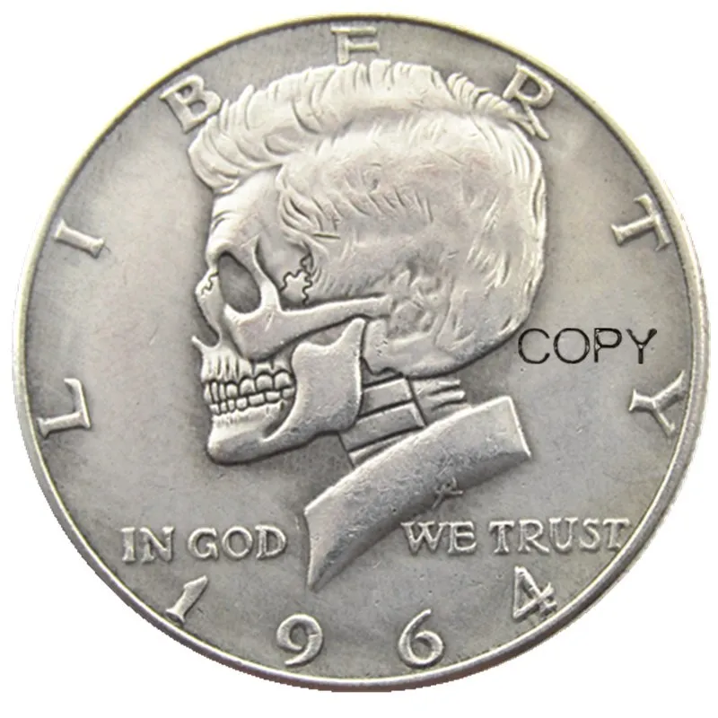 FK(01-13)Hobo Creative Walking/Franklin/Kennedy Silver Half Dollar skull zombie skeleton hand carved Copy Coins