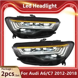 Led Headlights For Audi A6 2012-2018 Accessories A6L C7 Headlight Assembly Modified Car C8 Styling Led Front Lights