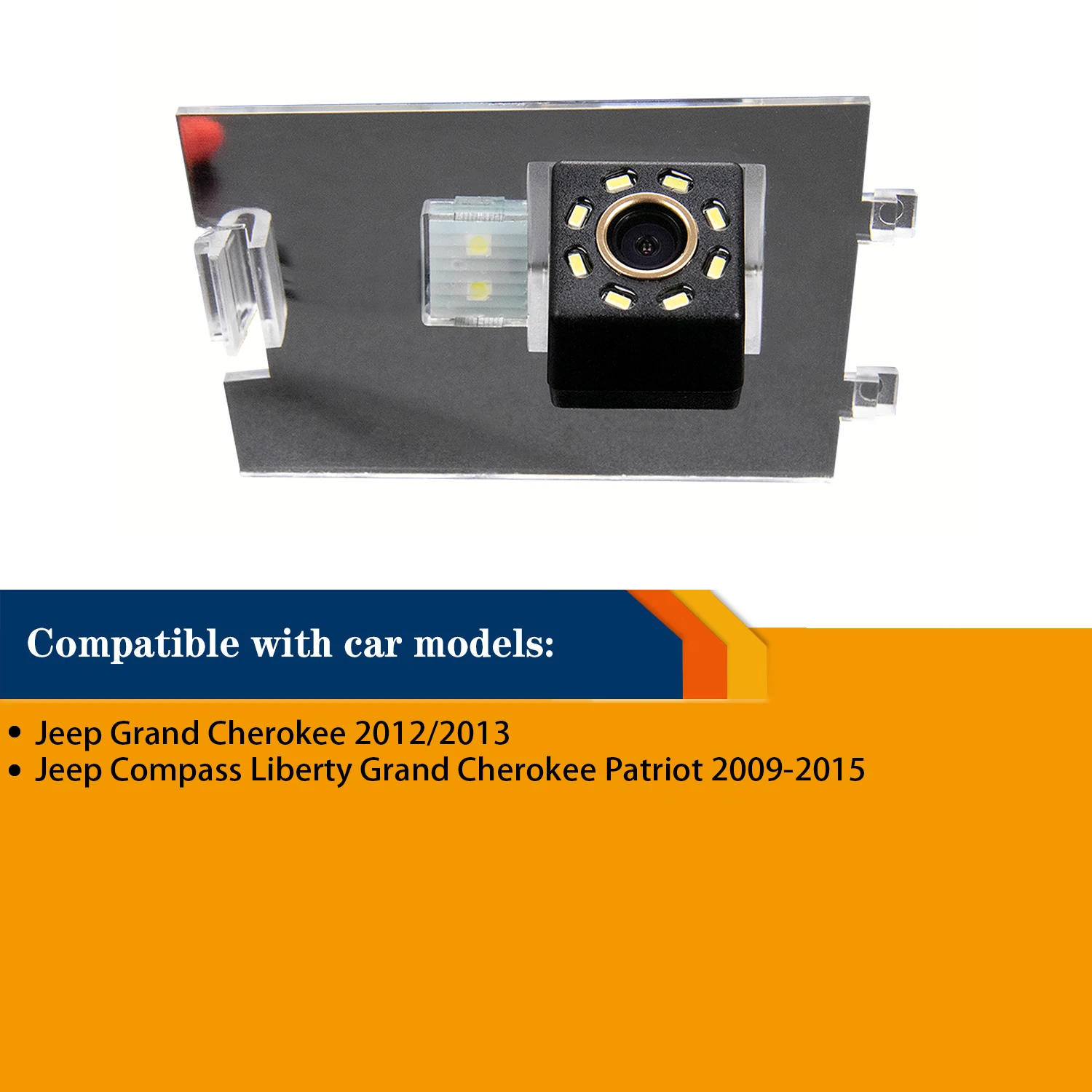 HD Rear View Camera for Jeep Patriot Liberty Compass Grand Cherokees ,Reversing backup License Plate Light Waterproof Camera