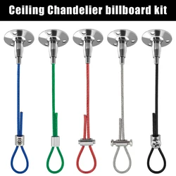 2-4PCS 2mm Stainless Steel Wire Rope Adjustable Ceiling Chandelier Advertising Board Hanging Kit With Locker Safety Load 30kg