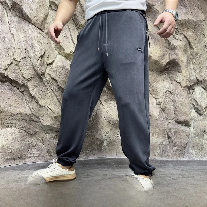 

Мужские свободные спортивные штаны из медного аммиачного волокна Cool Feeling, молодежные повседневные брюки, длинные брюки с прямыми штанинами, летняя одежда