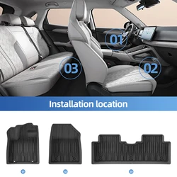 Left Drive for BYD ATTO 2 EV/Yuan UP 2024 2025 Car Floor Mats Cargo Liner Trunk Pad TPE 3D Foot Mat Waterproof BLACK