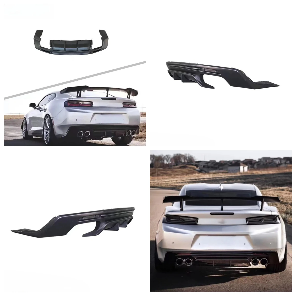 

Stlf ZL1 RS Style Auto Bumper Dual Outlet Rear Diffuser Lip For Camaro 2016-2022