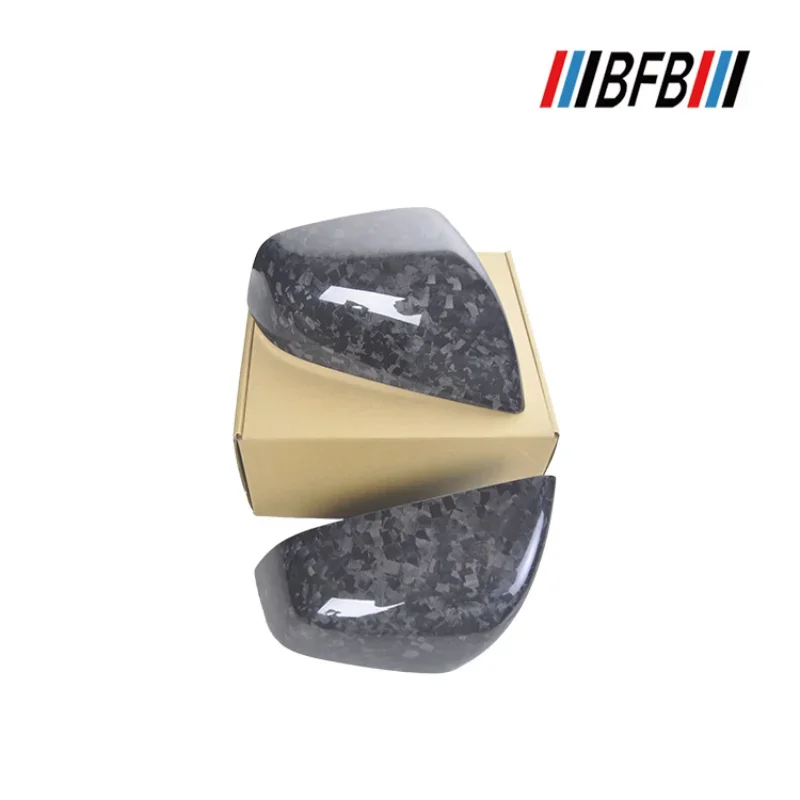 

For Tesla model X Real Dry Carbon Fiber marble rearview mirror cover rearview mirror cover with reverse edge 16-2025 Accessories